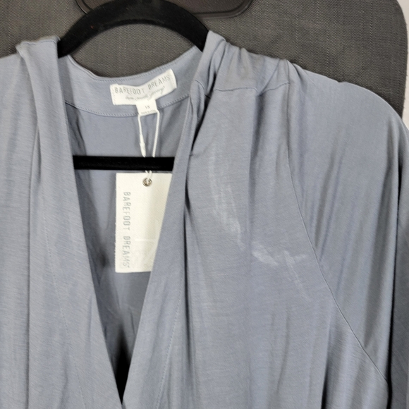 Barefoot Dreams Luxe Milk Jersey 3/4 Sleeve Wrap Dress Size 1X Waterloo Gray - Picture 2 of 7